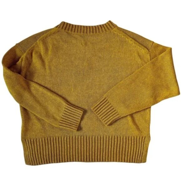J.Crew Relaxed Linen-Cotton Blend Beach Knit Sweater, Medium, Yellow Mustard NWT - Picture 3 of 8